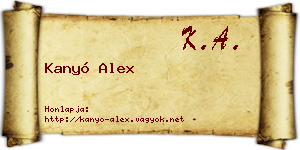 Kanyó Alex névjegykártya