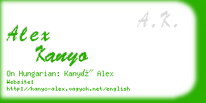 alex kanyo business card